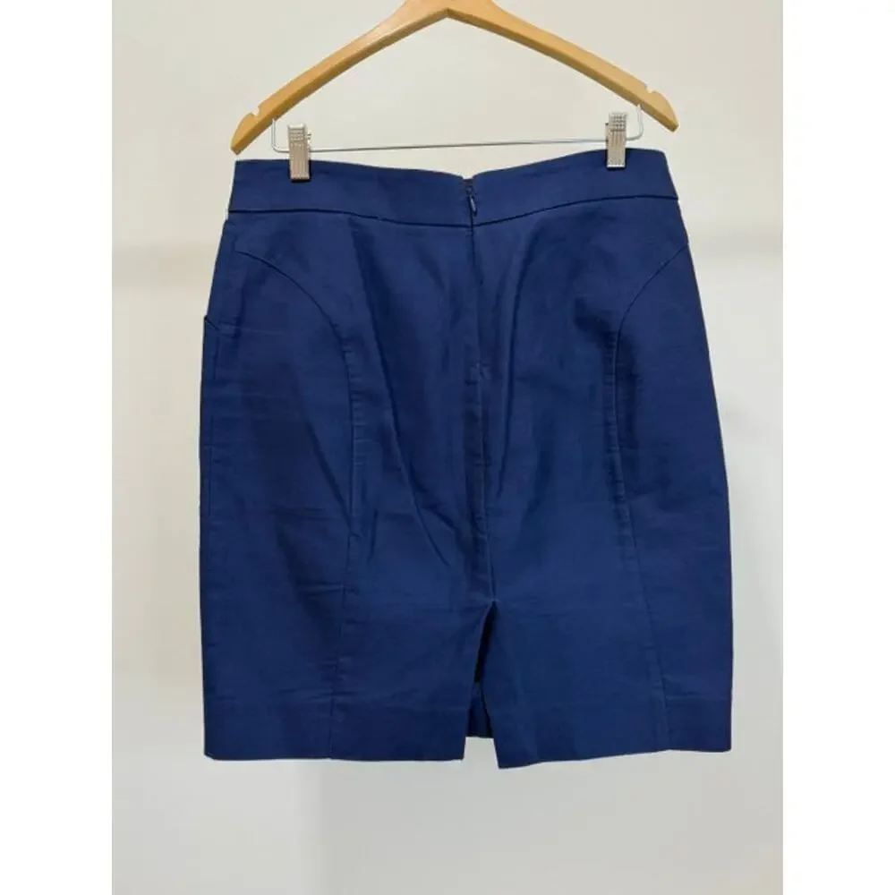 J.Crew “The Pencil Skirt” 100% Cotton – Navy – Sz10
